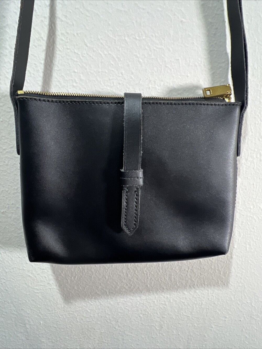 J. Crew Parker Crossbody Bag Leather Black Small Purse Classic